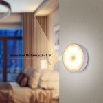 Настенная LED-лампа с датчтком движения 8х2см / Беспроводной круглый ночник USB с магнитным креплением — фото 3