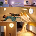 Настенная LED-лампа с датчтком движения 8х2см / Беспроводной круглый ночник USB с магнитным креплением — фото 5