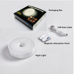 Настенная LED-лампа с датчтком движения 8х2см / Беспроводной круглый ночник USB с магнитным креплением — фото 6