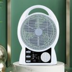 Вентилятор портативный Solar с USB, Bluetooth, MP3, FM-радио / Аккумуляторный вентилятор с LED подсветкой, 2 скорости, 6Вт 5500 мАч — фото 5