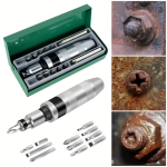 Универсальный набор ударных бит с ударно-поворотной отверткой Impact Screwdriver Set 12 бит в кейсе — фото 5