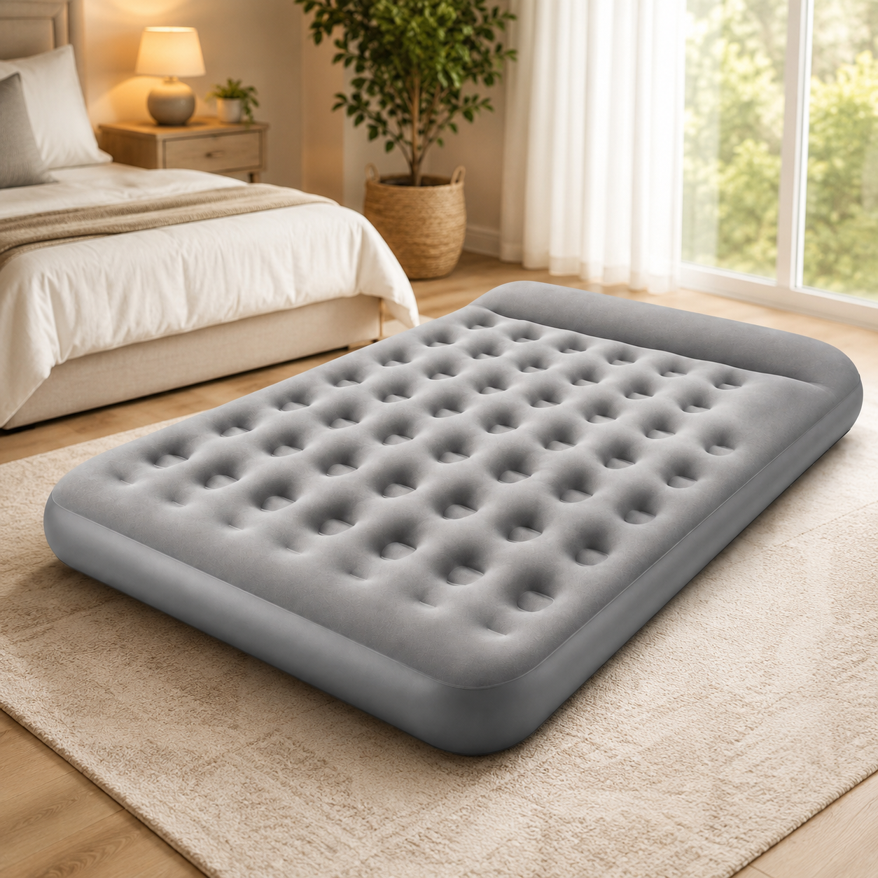 copynaduvnaia-krovat-matras-so-vstroennym-nasosom-dvukhmestnyi-samonaduvnoi-matras-190kh135kh36sm16736-11622202209468_850a04d903 Серая Надувная кровать-матрас со встроенным насосом / Двухместный самонадувной матрас 190х135х36см - Зображення 1