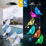 Декоративный подвесной садовый светильник Птички с солнечной панелью / LED-птицы для сада, водонепроницаемые светильники — фото 2