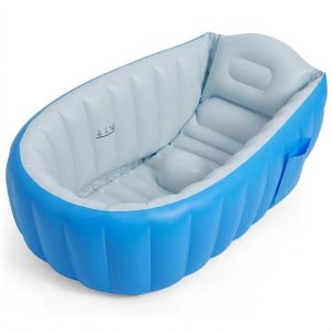 Детская Надувная ванночка с насосом Intime Baby Bath Tub Голубой