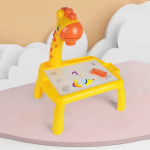 Желтый Детский стол проектор для рисования с подсветкой Projector Painting 24 Детали — фото 4
