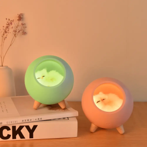 Детский настольный ночник домика с регулировкой яркости “Котик” — фото 2