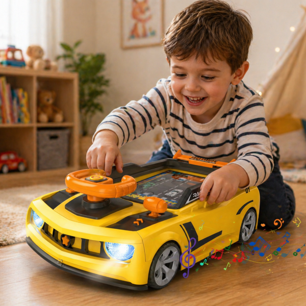Детский симулятор вождения / Игровой гоночный симулятор Adventure Racing Car  Желтый