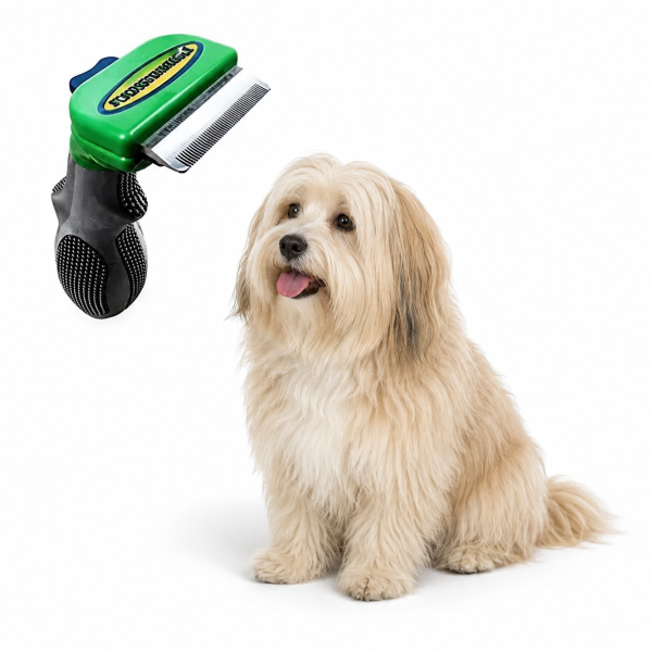 Фурминатор c кнопкой для маленьких длинношерстных собак FURminator short Hair Small Dog 4.5 см