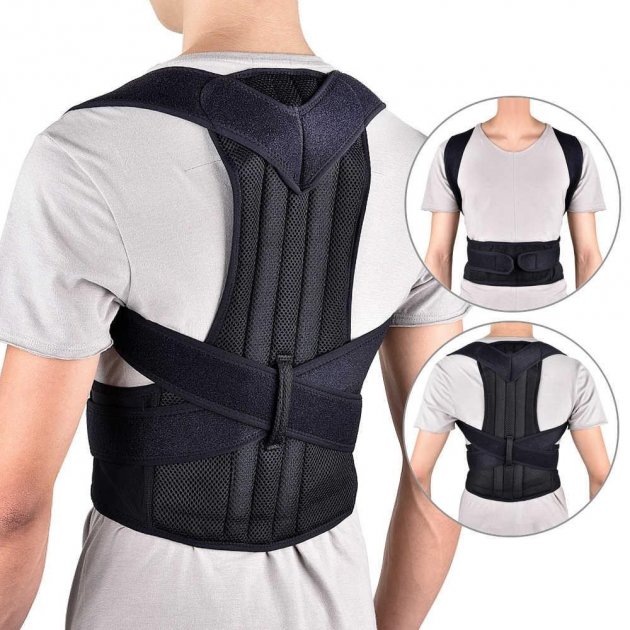 Грудопоясничный корсет корректор правильной осанки Back Pain Need Help Черный для ровной спины от сутулости Грудопоясничный корсет корректор правильной осанки Back Pain Need Help Черный для ровной спины от сутулости