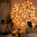 Гирлянда с цветами 2.3 м 144 LED / Гирлянда на USB / Гирлянда 72 цветка теплый свет