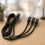 Кабель 3 в 1 для зарядки USB с разъемами Type-C, Lightning и Micro USB / Кабель быстрая зарядка до 6A 26X-202 — фото 3