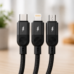 Кабель 3 в 1 для зарядки USB с разъемами Type-C, Lightning и Micro USB / Кабель быстрая зарядка до 6A 26X-202 — фото 2