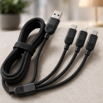 Кабель 3 в 1 для зарядки USB с разъемами Type-C, Lightning и Micro USB / Кабель быстрая зарядка до 6A 26X-202