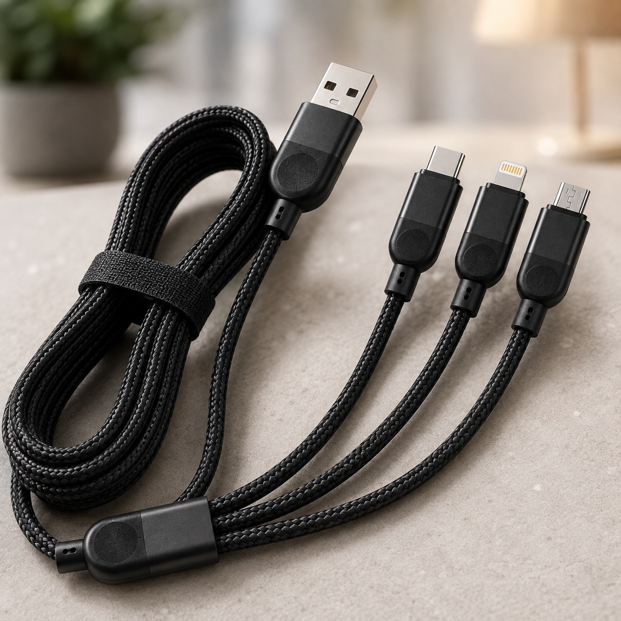 Кабель 3 в 1 для зарядки USB с разъемами Type-C, Lightning и Micro USB / Кабель быстрая зарядка до 6A 26X-202 Кабель 3 в 1 для зарядки USB с разъемами Type-C, Lightning и Micro USB / Кабель быстрая зарядка до 6A 26X-202