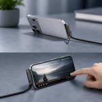 Кабель Type c 240Вт Fast Charging со встроенной складной подставкой 2в1 / Кабель Type-C с подставкой для телефона — фото 2