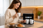 Кофемашина с двумя чашками Coffee Machine AND 5269 Черная / Капельная кофемашина / Кофеварка электрическая 500W — фото 3