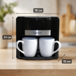 Кофемашина с двумя чашками Coffee Machine AND 5269 Черная / Капельная кофемашина / Кофеварка электрическая 500W — фото 4