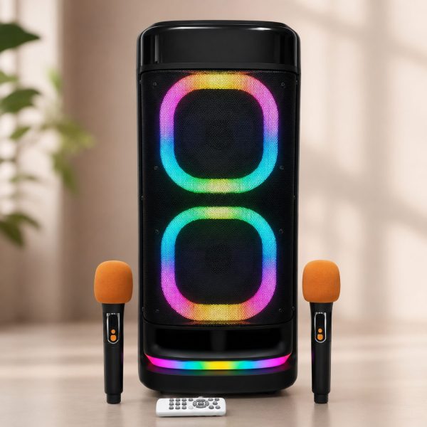 Колонка BTS-2120 Bluetooth / Акустическая система с двумя беспроводными микроонами / Караоке-колонка