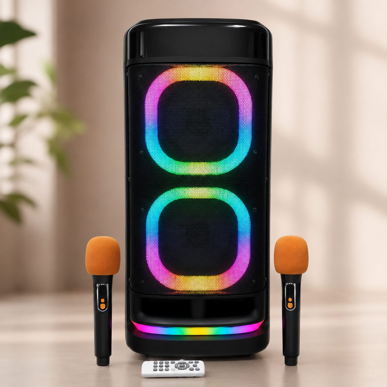 Колонка BTS-2120 Bluetooth / Акустическая система с двумя беспроводными микроонами / Караоке-колонка Колонка BTS-2120 Bluetooth / Акустическая система с двумя беспроводными микроонами / Караоке-колонка
