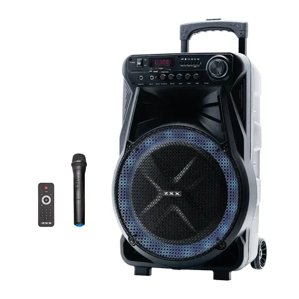 Колонка с микрофоном ZXX-7171 / Акустическая переносная колонка 600Вт 12″ 35х30х54см