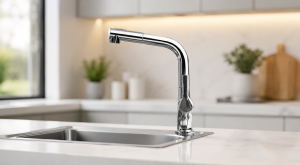Кран/смеситель Faucet CR-8428 многофункциональный металл / Смеситель кухонный с выдвижной воронкой, хром / Выдвижной кухонный смеситель из нержавеющей стали