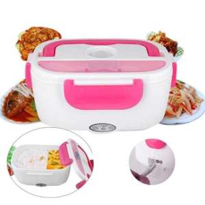 Ланчбокс с подогревом еды 12V Electric lunch box / Ланч-бокс от прикуривателя Розовый — фото 2