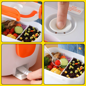 Ланчбокс с подогревом еды 220V, Electric lunch box, ланч-бокс Оранжевый — фото 2