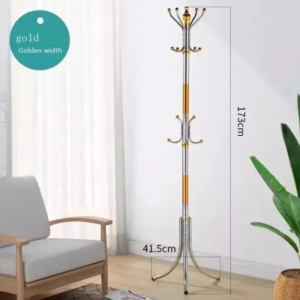 Металлическая напольная стойка-вешалка для одежды Coat Rack тренога 16 крючков — фото 2
