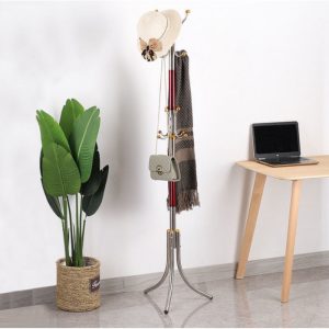 Металлическая напольная стойка-вешалка для одежды Coat Rack тренога 16 крючков