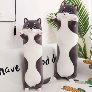 Серый 70см Мягкая Игрушка Кот Длинний Подушка Обнимашка