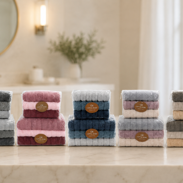 Микро Cotton набор полотенец для лица и тела / Набор махровых полотенец, 6 шт