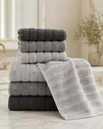 Микро Cotton набор полотенец для лица и тела Серый / Набор махровых полотенец, 6 шт — фото 3