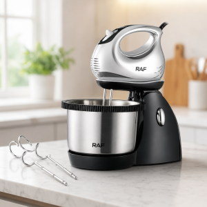 Миксер ручной с чашей Egg beater R.6628 RAF / Кулинарный миксер для теста 1000 Вт