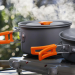 Набор туристической посуды Camping cooking со столовыми приборами 10 в 1 / Набор посуды для похода, пикника и рыбалки — фото 5