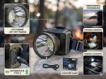 Налобный фонарик K 8 pro / Налобный фонарь UKC K8 Pro FS / LED аккумуляторный фонарь — фото 2