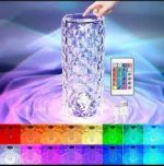 Настольная лампа Роза с пультом RGB Crystal Rose. Проекционный светильник-торшер ночник rose diamond table lamp кристалл — фото 7