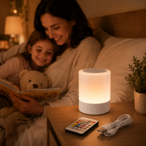 Настольная LED лампа ночник Mini touch lamp / Портативный светильник-ночник от USB / Нічник акумуляторний RGB — фото 2