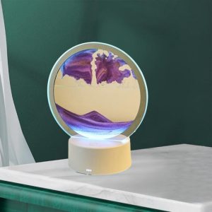 Настольная LED лампа ночник RGB Песочные часы 3D Sandscape. Картина Подвижный песок — фото 2