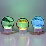 Настольная LED лампа ночник RGB Песочные часы 3D Sandscape. Картина Подвижный песок