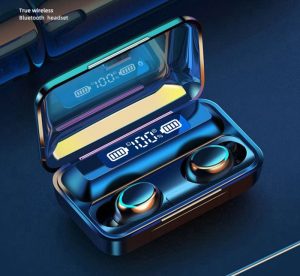 Наушники F9 TWS V5.0 Беспроводные сенсорные Bluetooth с индикатором заряда водонепроницаемые черные (NB-1) — фото 2