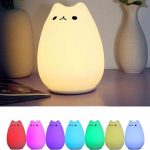 Сенсорный силиконовый Led светильник-ночник Котик — фото 3