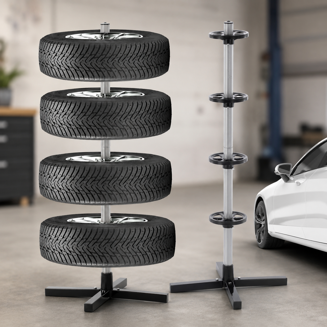 Подставка для колес до 100 кг 26X-82 / Стойка для хранения шин Garden Line на 4 колеса Подставка для колес до 100 кг 26X-82 / Стойка для хранения шин Garden Line на 4 колеса