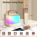 Портативная Bluetooth-колонка T7 с LED подсветкой / Караоке-колонка для детей и взрослых 2 микрофона — фото 6