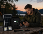 Портативная солнечная зарядная станция CoLamp CCLAMP CL-318PB-8W, 5400 mAh с LED-лампами / Автономный источник питания с солнечной панелью — фото 3