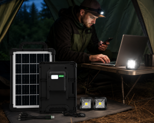 Портативная солнечная зарядная станция CoLamp CCLAMP CL-318PB-8W, 5400 mAh с LED-лампами / Автономный источник питания с солнечной панелью — фото 2