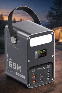 Мощный PowerBank 60000 mAh 65W PD для ноутбуков с DC выходом и фонарём
