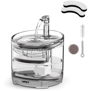 Питьевой фонтан поилка для кошек и собак NPET WF050TP 1.5L с фильтром прозрачный — фото 2
