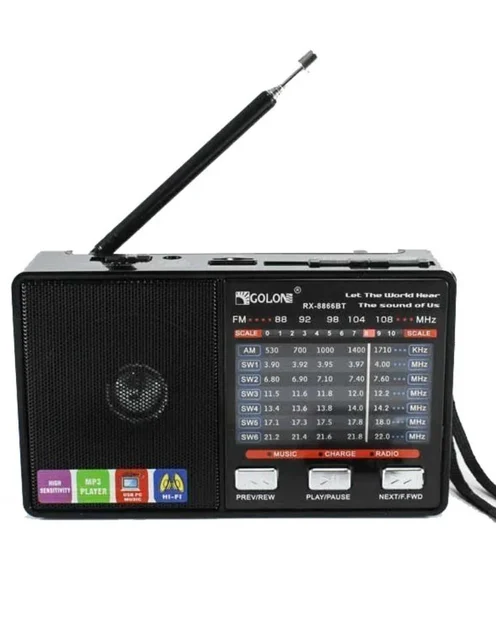 Радиоприемник аккумуляторный Golon RX 8866 с фонариком + BT / FM приемник Golon на батарейках USB MP3 Радиоприемник аккумуляторный Golon RX 8866 с фонариком + BT / FM приемник Golon на батарейках USB MP3