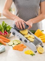 Регулируемая терка-шинковка для овощей / Овощерезка Smart Multifunctional Mandoline Slicer / Механический измельчитель универсальный кухонный — фото 2
