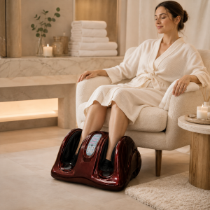 Роликовый массажер для стоп ног с пультом / Foot Massager с компрессионным массажем / Массажер 5 режимов массажа — фото 2